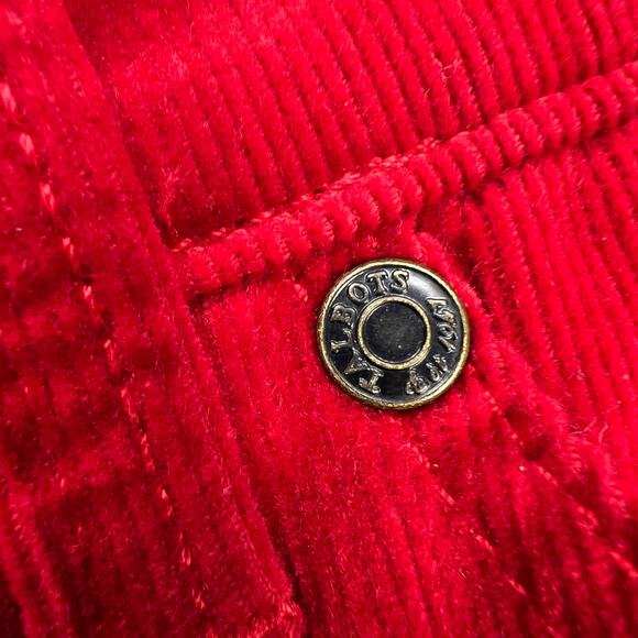 Talbots Corduroy Straight Leg Pant Jeans Cherry Red Mid Rise Size 4 - Picture 7 of 11